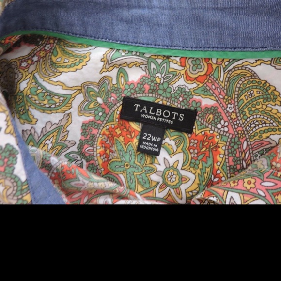 Talbots Paisley Button Down Shirt - Picture 6 of 8